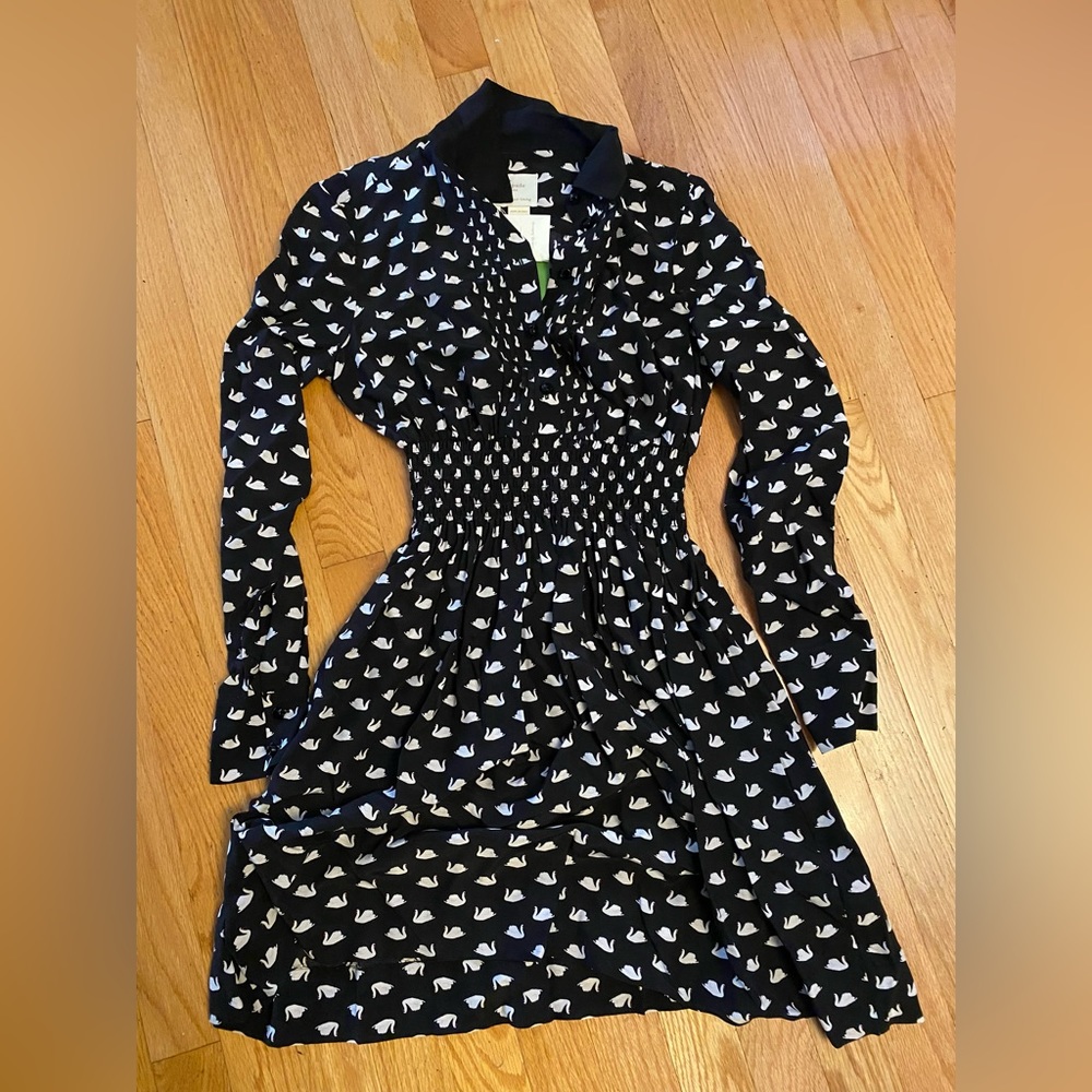 Kate spade satin swan print dress